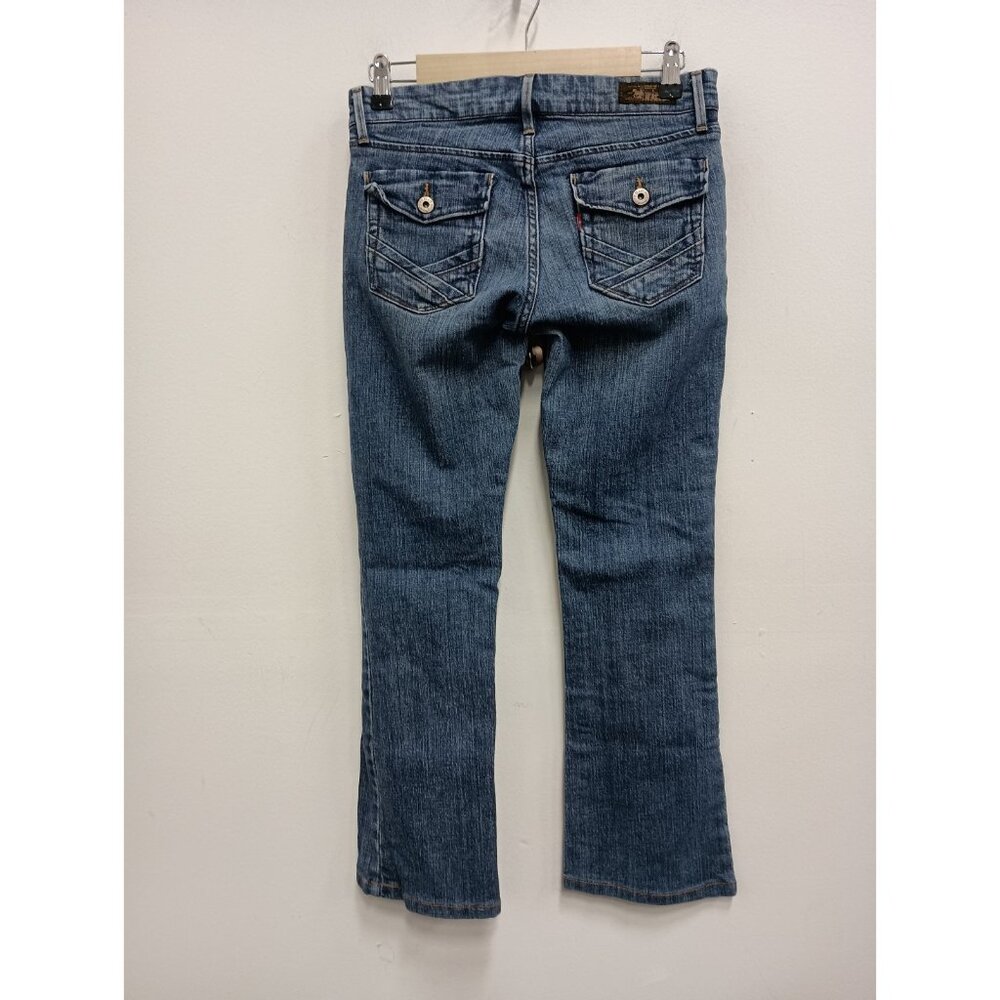 VTG Y2K Levi's Platinum Flare Jeans Womens Size 4 Medium Blue‎ Low Rise BOHO - Picture 6 of 11